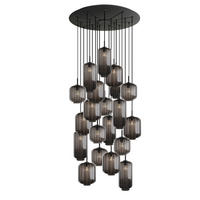 GALERIELEUCHTE Velo 20-flammig Rauch Ø 18/20/25cm - Anthrazit/Schwarz, Glas (25/25/27cm) - s.luce