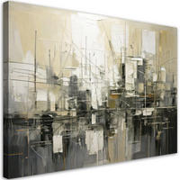 LEINWANDBILD Abstraktion 90x60cm - Beige, Textil (90/60cm) - Feeby