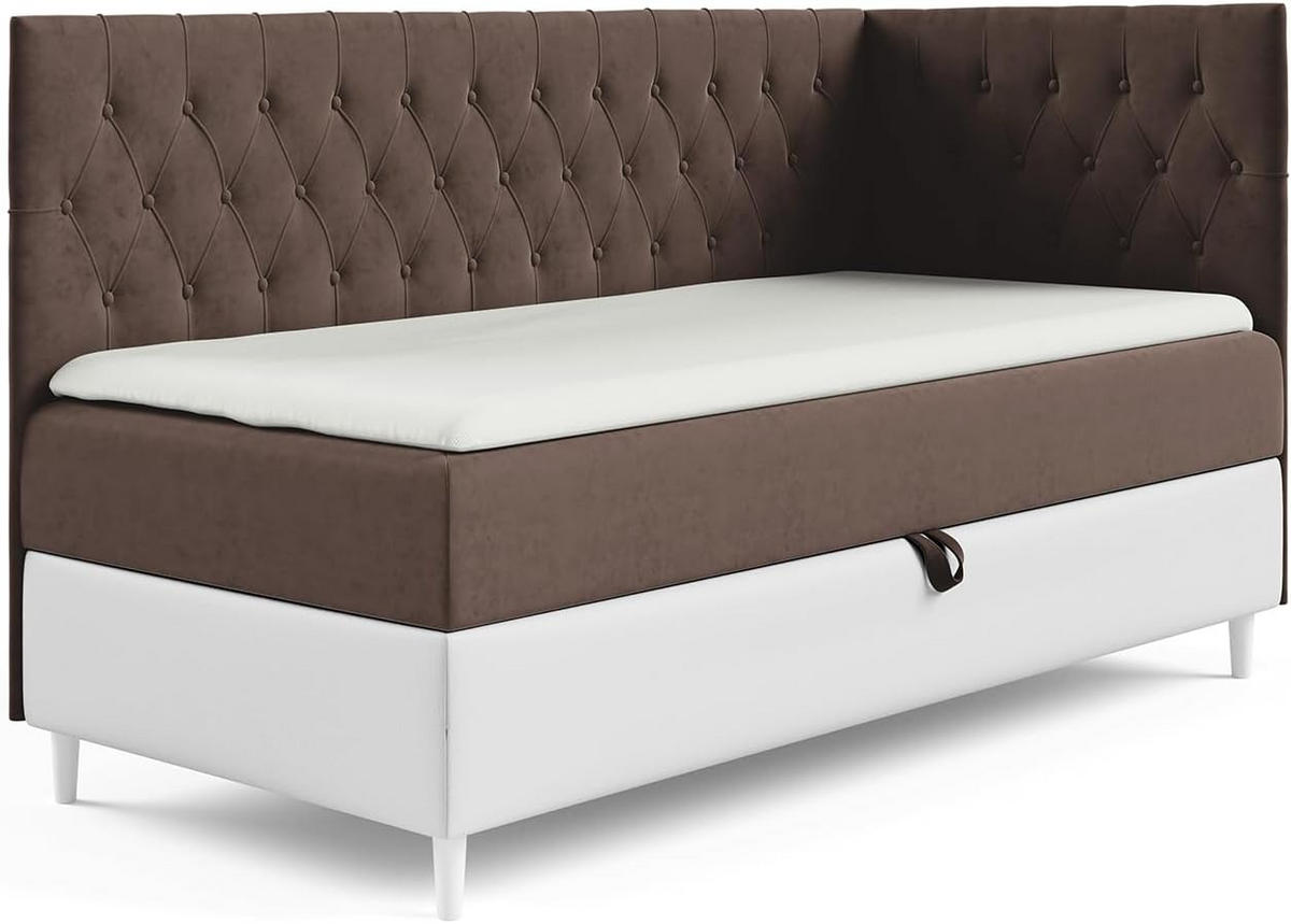 KINDERBETT FLIPPO 3 - Braun/Weiß, Holzwerkstoff (96/208cm) - Meblini