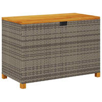 GARTENTRUHE Grau 110x55x63 cm Poly Rattan Akazienholz - Grau, Kunststoff (110/63/55cm) - furnicato