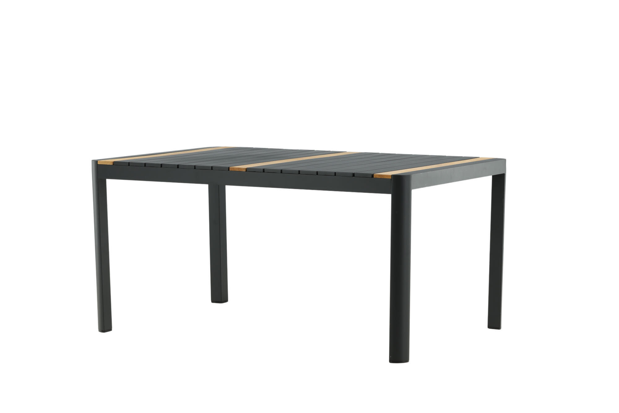 GARTENESSTISCH TOGO Schwarz 90x150x75 cm - Schwarz, Metall (150/90/75cm) - FURNLUX