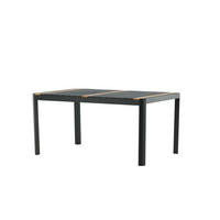 GARTENESSTISCH TOGO Schwarz 90x150x75 cm - Schwarz, Metall (150/90/75cm) - FURNLUX