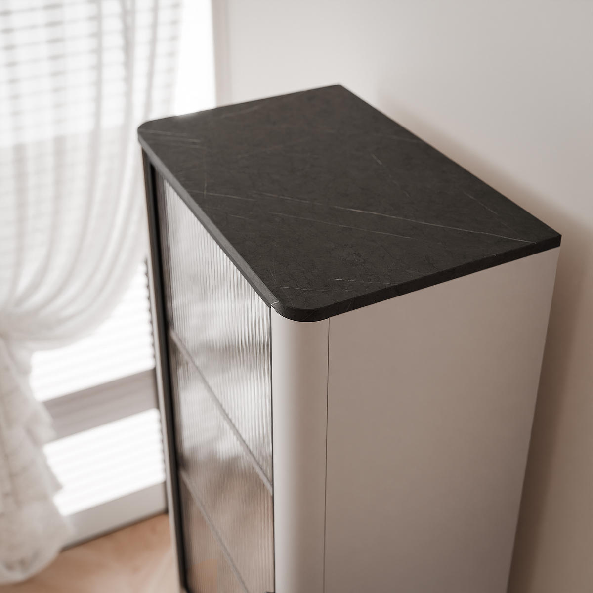 VITRINE NAVANI 60 cm Kaschmir Holz - Schwarz/Grau, Holzwerkstoff/Metall (60/191/40cm) - Idohome