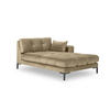 CHAISELONGUE rechts Mamaia aus Samt beige - Beige, Textil (102/75/185cm) - Micadoni
