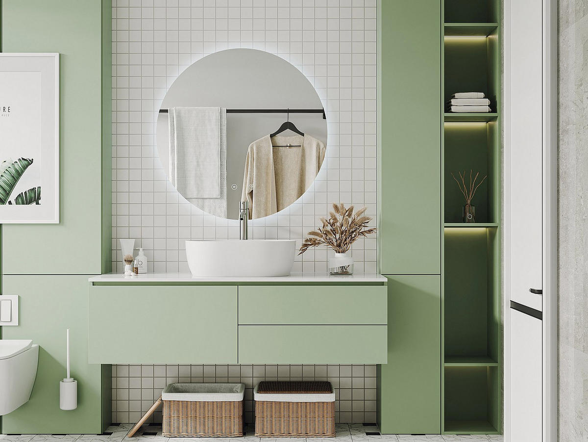 BADSPIEGEL - 90 cmcm x 35 cmcm - Glas - Transparent - ROMULA - Transparent, Glas (90/90/35cm) - Vente-Unique