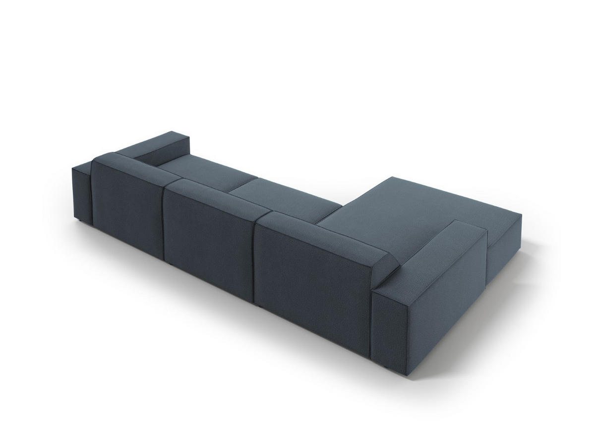 ECKSOFA links Jodie aus strukturiertem Stoff blau 4 Sitzplätze - Blau, Textil (166/284cm) - Micadoni