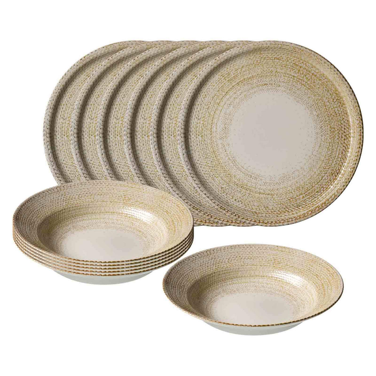 PIZZA- UND PASTA-SET Rimini beige 12er Set - Beige, Keramik (1/1/1cm) - Ritzenhoff Breker