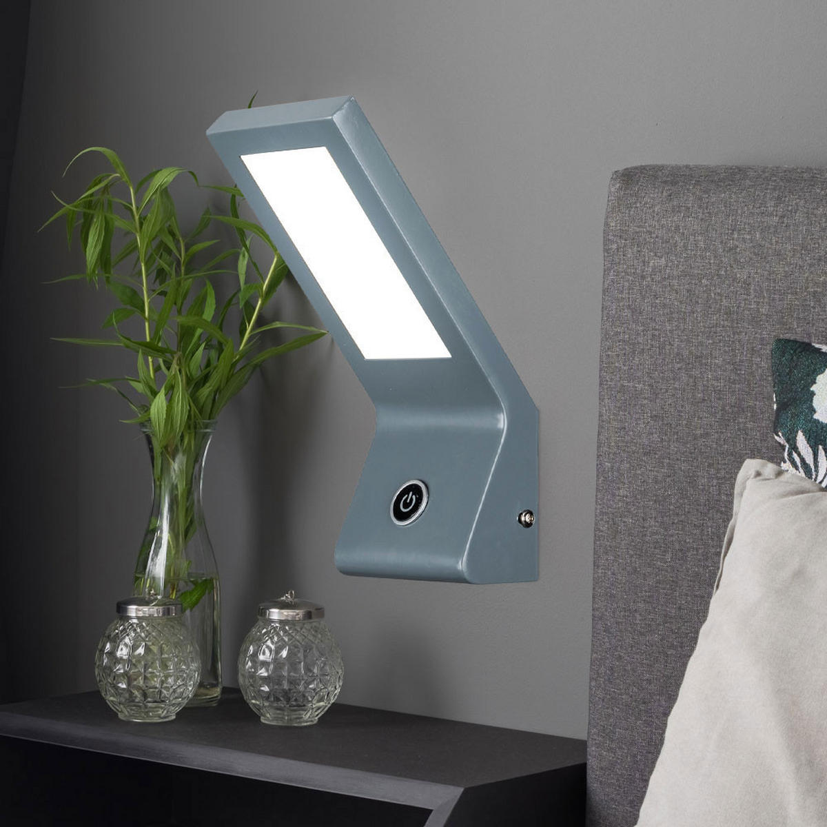 LED WANDLEUCHTE Metall Opal Anthrazit - Anthrazit, Glas (9/22/13cm) - Globo Lighting