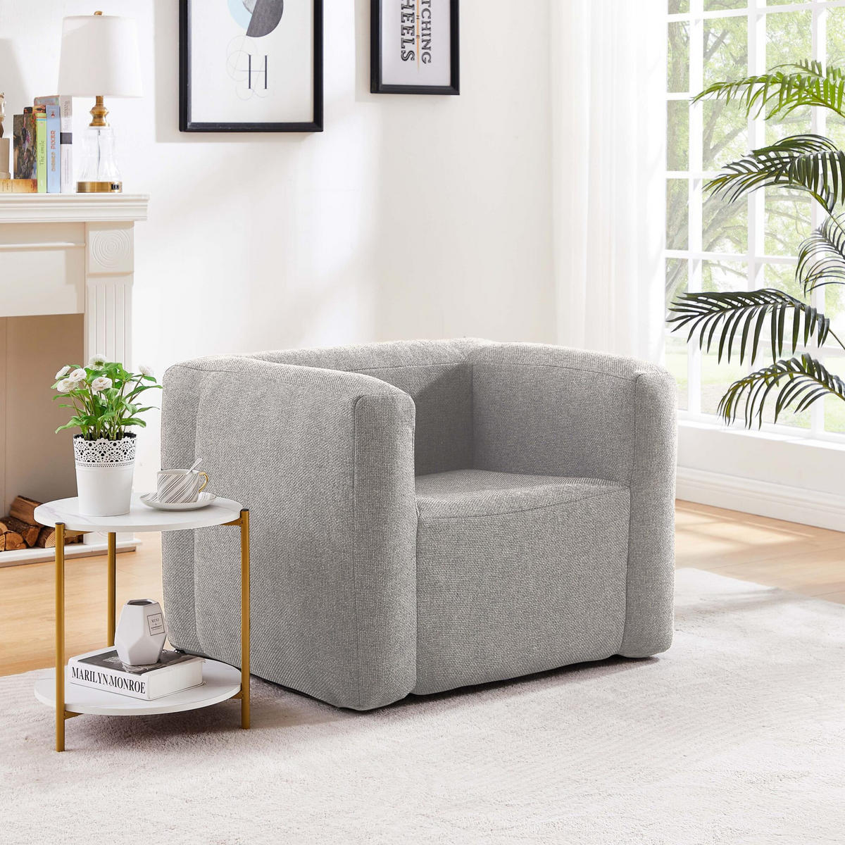 SESSEL aufblasbar - Drinnen und draußen - Farbe Hellgrau - Hellgrau, Kunststoff (66/78/93cm) - Terracotta