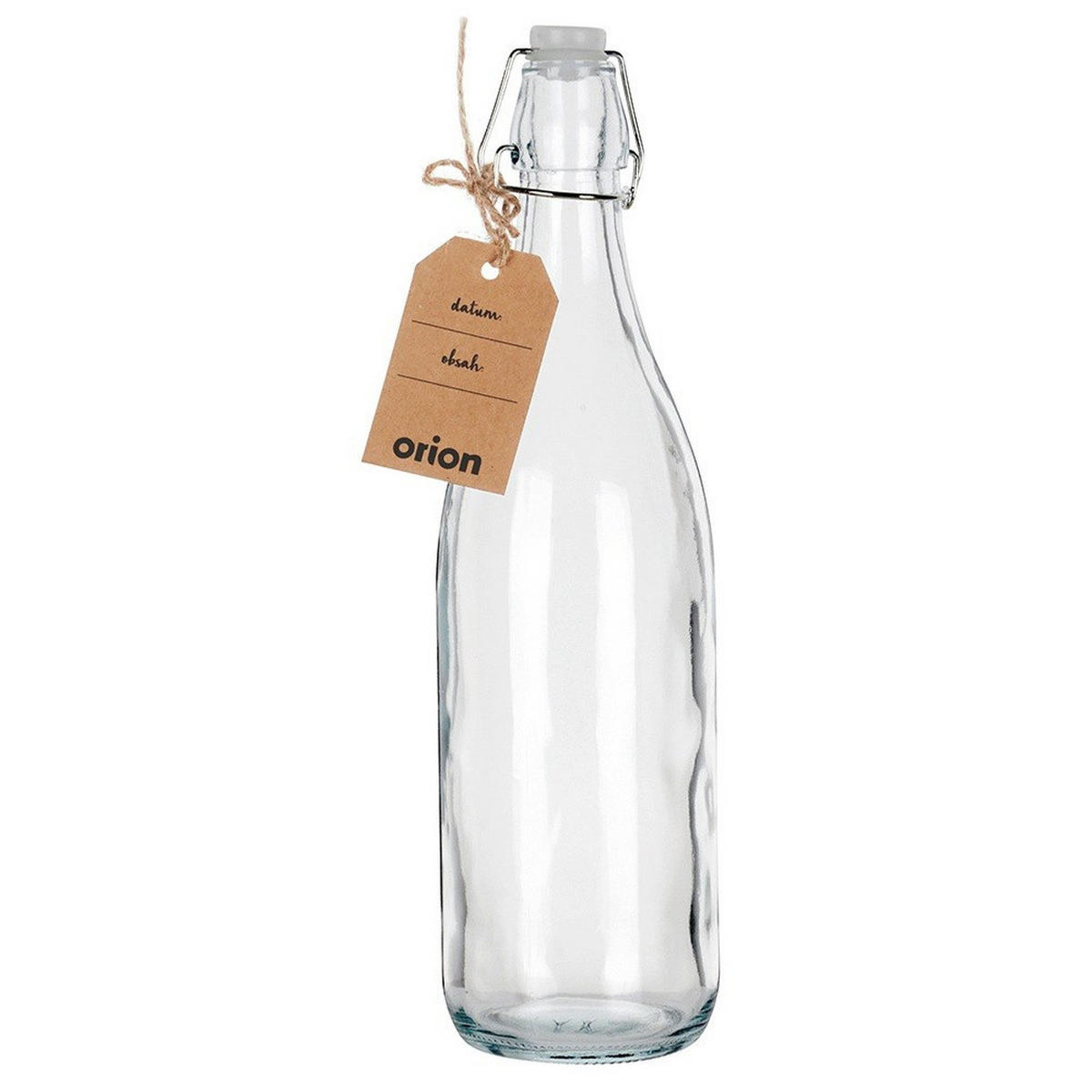 LAGERFLASCHE Bügelverschluss 1 l Transparent - Transparent, Glas (8/31.5/8cm) - Orion 
