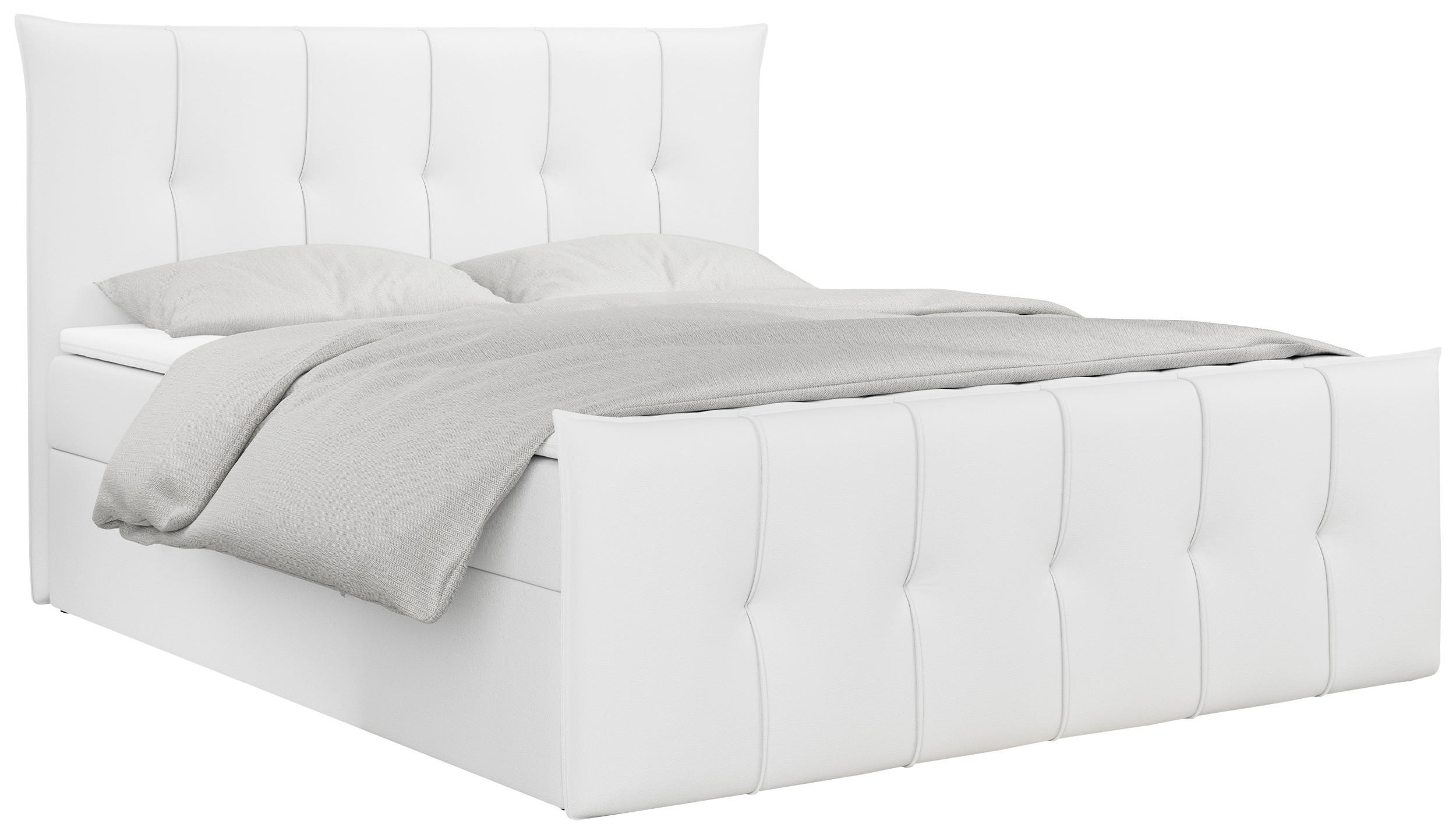 BOXBETT PREMIUM 11 140/200 Weiß Kunstleder - H4 - Weiß, Holz/Textil (140/200cm) - MKS