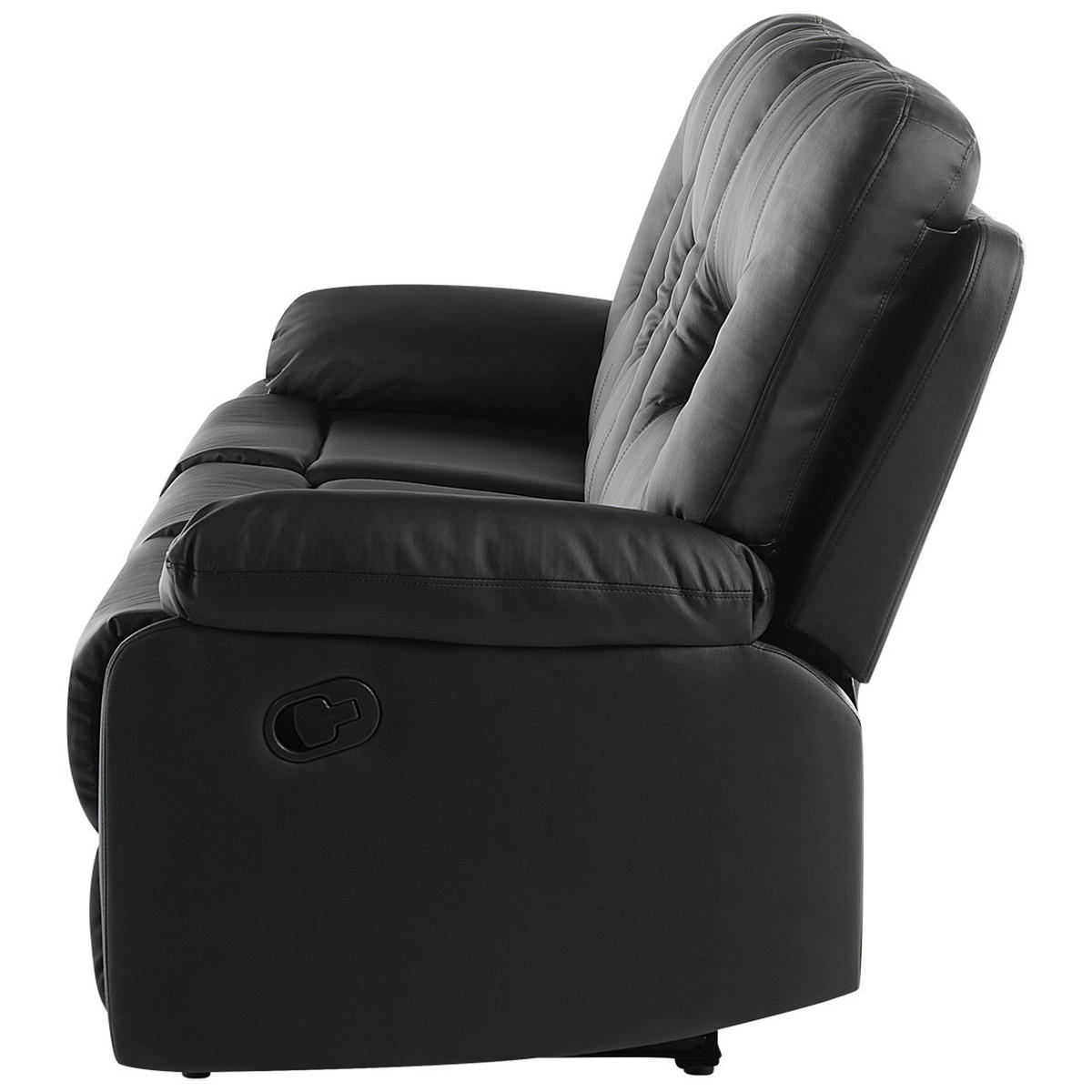 3-SITZER-SOFA Kunstleder Schwarz Bergen - Schwarz, Kunststoff/Textil (204/101/73cm) - Beliani