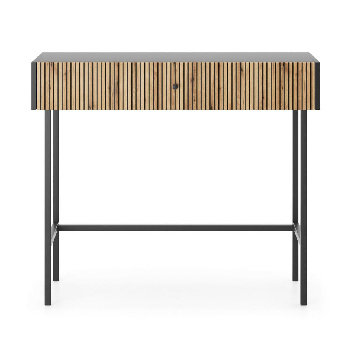SCHMINKTISCH Divenos Schwarz / Holzoptik Eiche 93 cm - Eichefarben/Schwarz, Holzwerkstoff/Metall (39/93.2/79cm) - Selsey