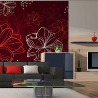 VLIESTAPETE Rot 250/193 cm - Rot/Weiß, Textil (250/1cm) - KUNSTLOFT
