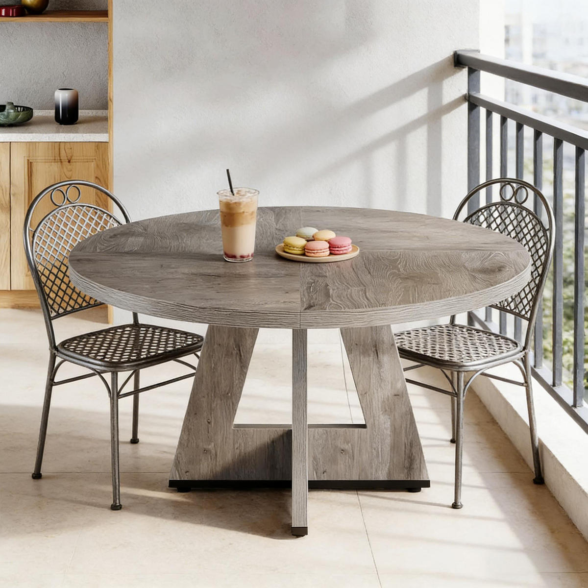 ESSTISCH Grau 120/120/75 cm - Grau, Holz (120/120/75cm) - PANGIVO