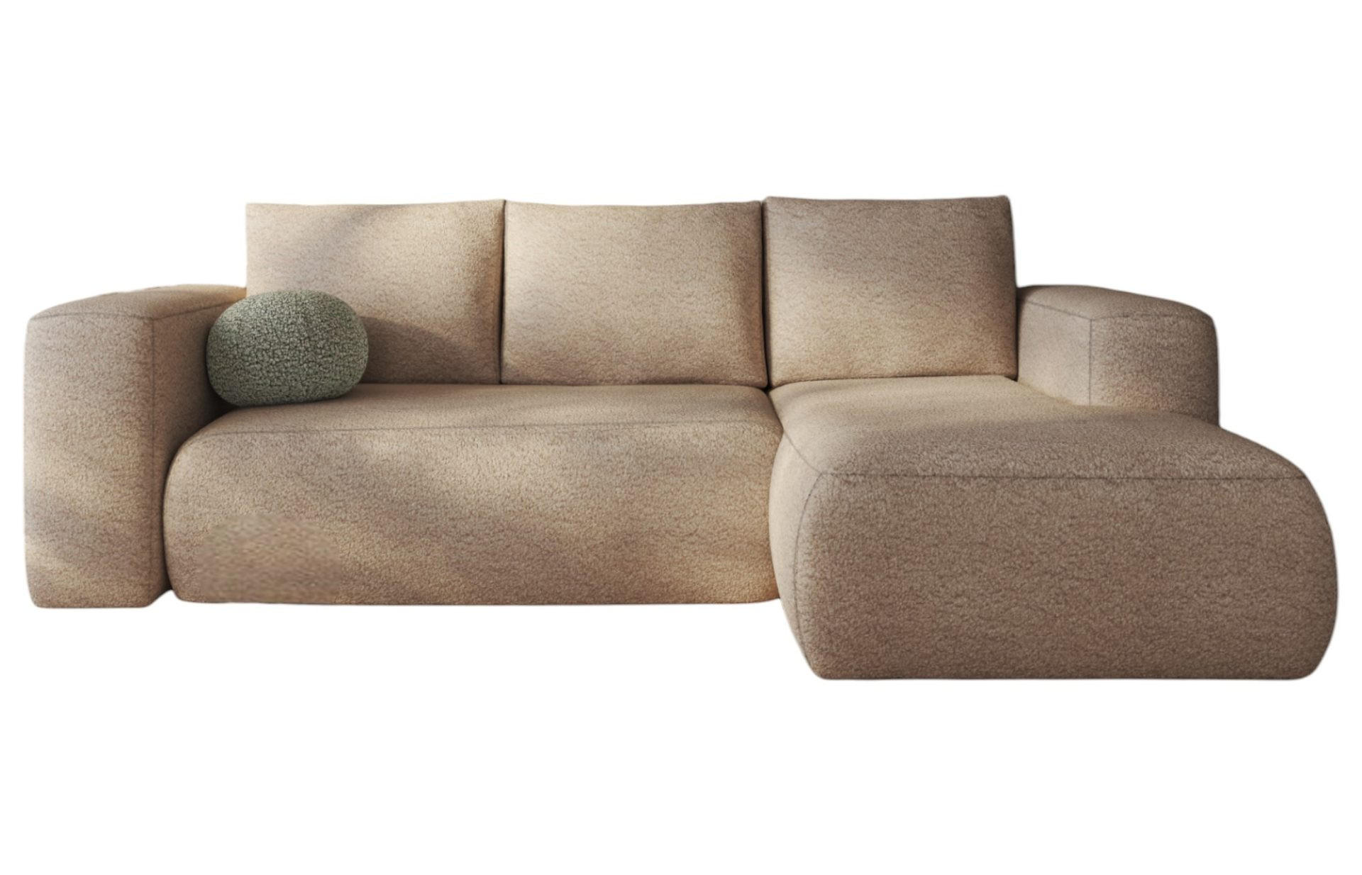 ECKSOFA LAMBI, Beige - Lambi 06 - Beige, Textil (266/114cm) - Moderno Meble