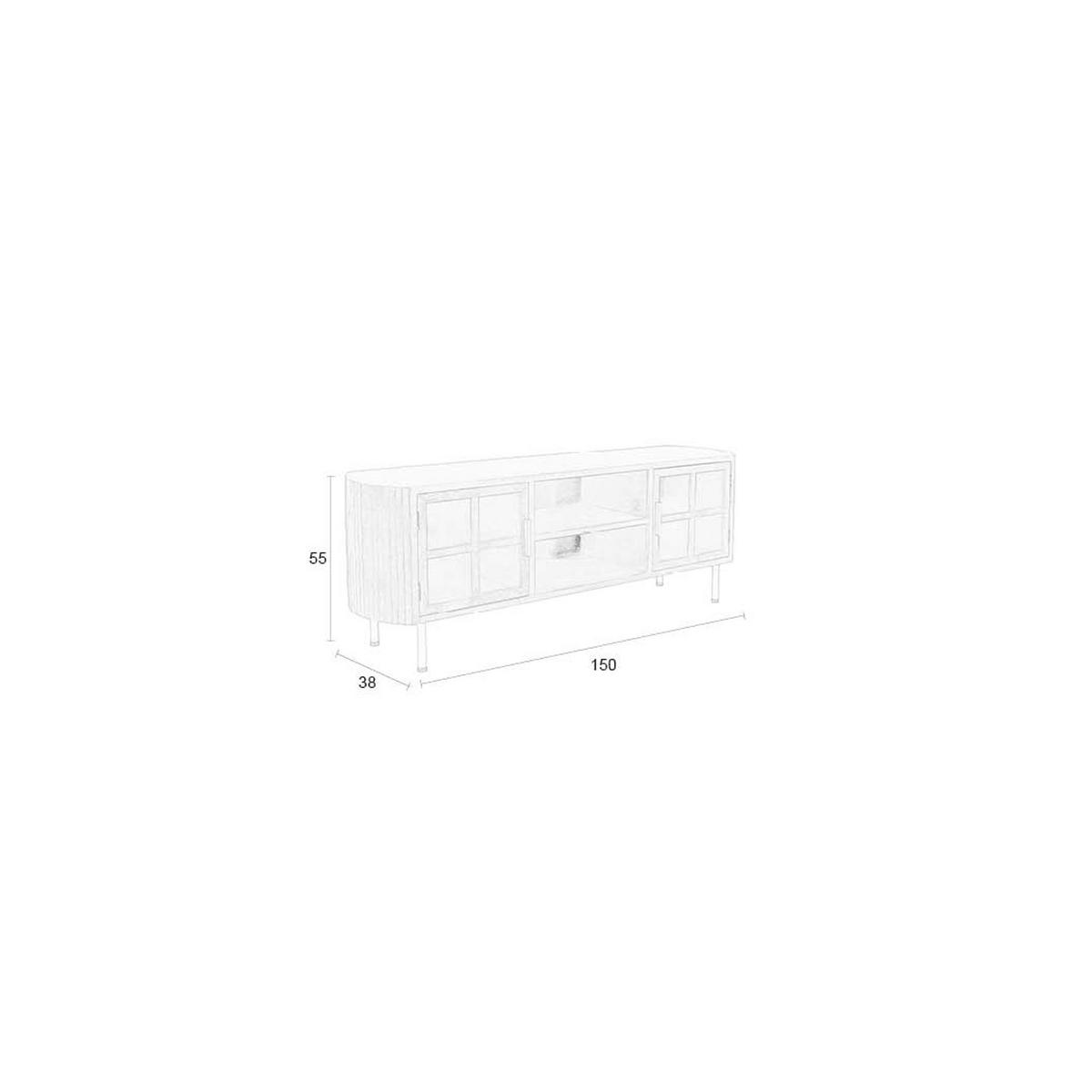 LOWBOARD Yaz niedrig aus - Braun, Holz (150/55/38cm) - Housecraft Living
