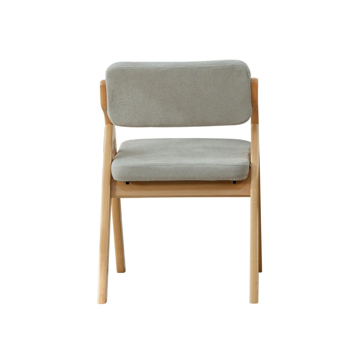 KLAPPSTUHL 2er-Set, Grau, Massivholz Buche, gepolstert - Grau, Holz (52/77/59cm)