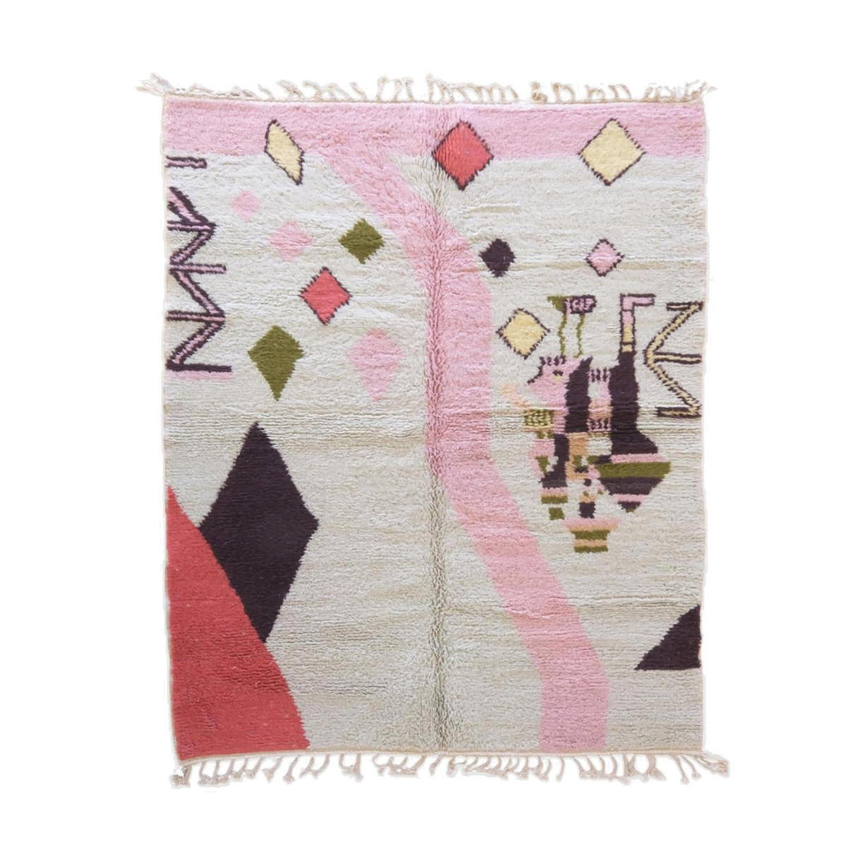 BERBERTEPPICH aus reiner Wolle 184x 232 cm - Grün, Naturmaterialien (184/232cm) - AFK Living