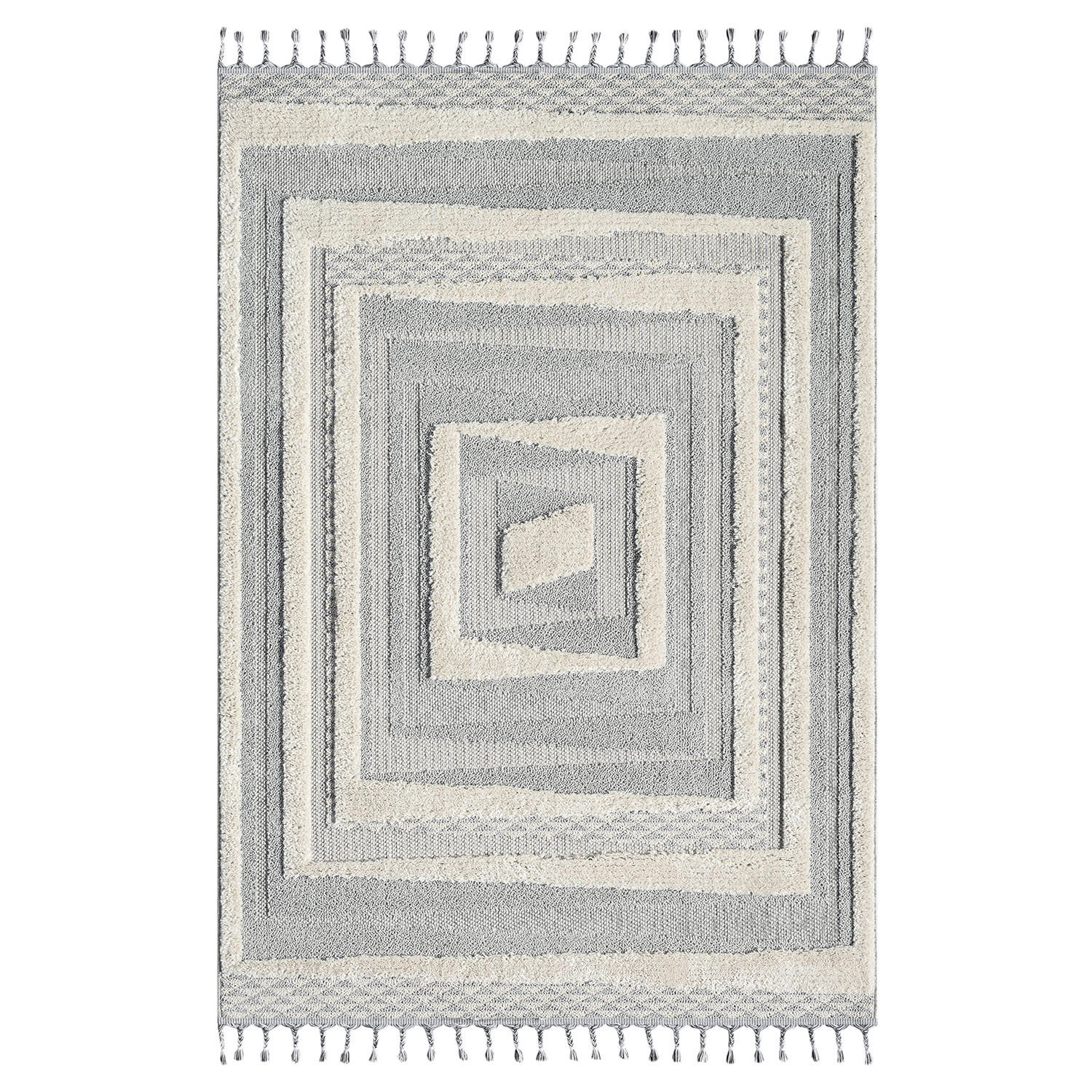 KURZFLOR-TEPPICH Valencia 940 Creme 160x230 cm - Blau/Creme, Textil (160/230cm) - carpet city
