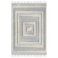 KURZFLOR-TEPPICH Valencia 940 Creme 160x230 cm - Blau/Creme, Textil (160/230cm) - carpet city