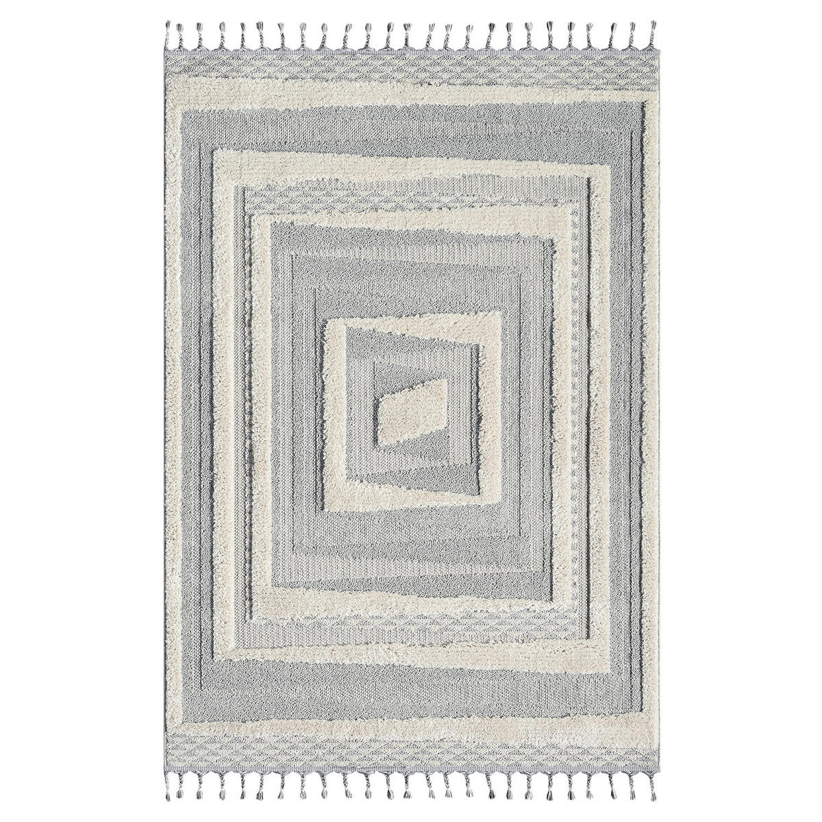 KURZFLOR-TEPPICH Valencia 940 Creme 160x230 cm - Blau/Creme, Textil (160/230cm) - carpet city