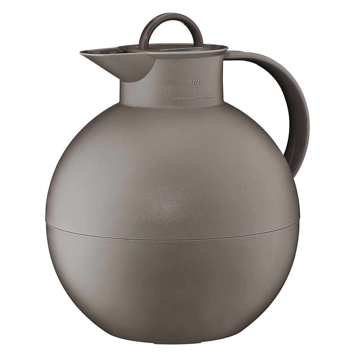 ISOLIERKANNE KUGEL, Kunststoff / Hartglaseinsatz, Desert Grey Mat, 0.94 L - Grau, Metall (0.94L) - Alfi