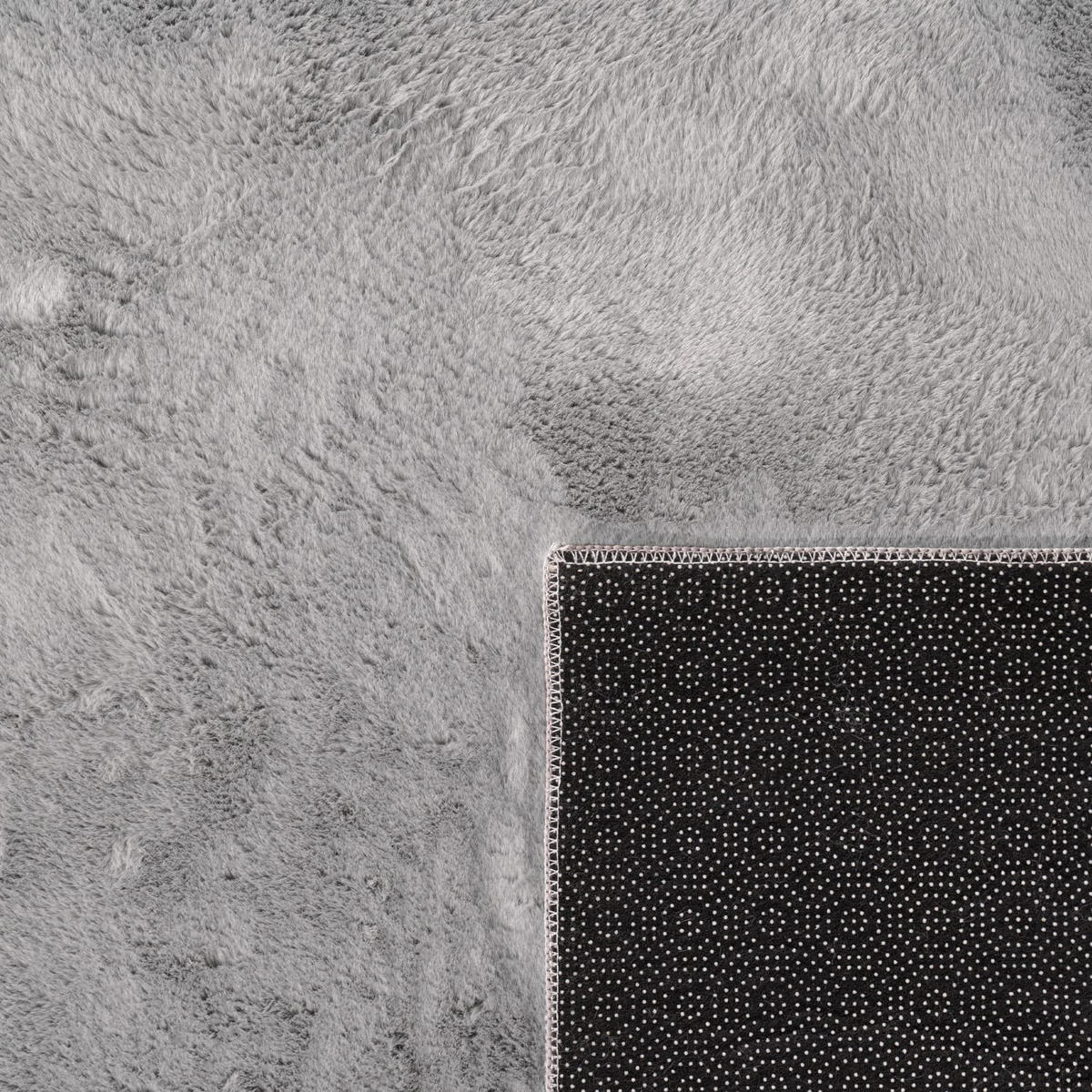 TEPPICH Kurzflor waschbar Einfarbig Wohnzimmer schmutzabweisend Anthrazit Rund 120D - Anthrazit, Textil (120/120cm) - KADIMA DESIGN