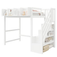 HOCHBETT 90/200 cm aus Kiefer und Holzwerkstoff mit LED-Beleuchtung und Stauraum Weiß - Weiß, Holz (90/200cm) - Modenvie