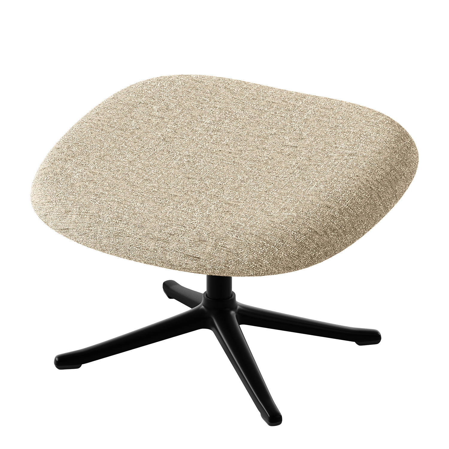 POLSTERHOCKER - Taupe/Schwarz, Textil/Metall (53/37/46cm) - home24