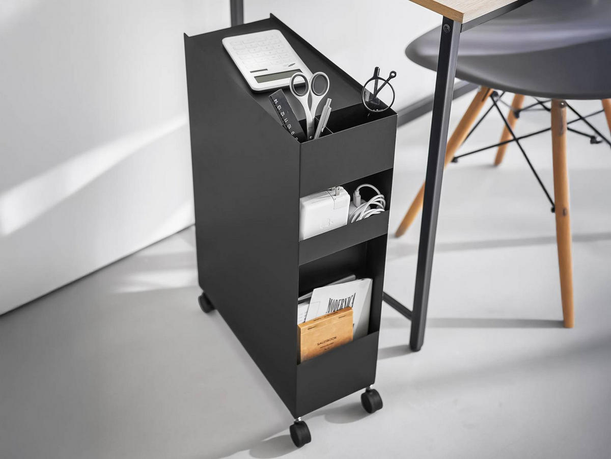 AUFBEWAHRUNGSREGAL Tower schwarz 17/58/43 cm - Schwarz, Metall (17/58/43cm) - Yamazaki