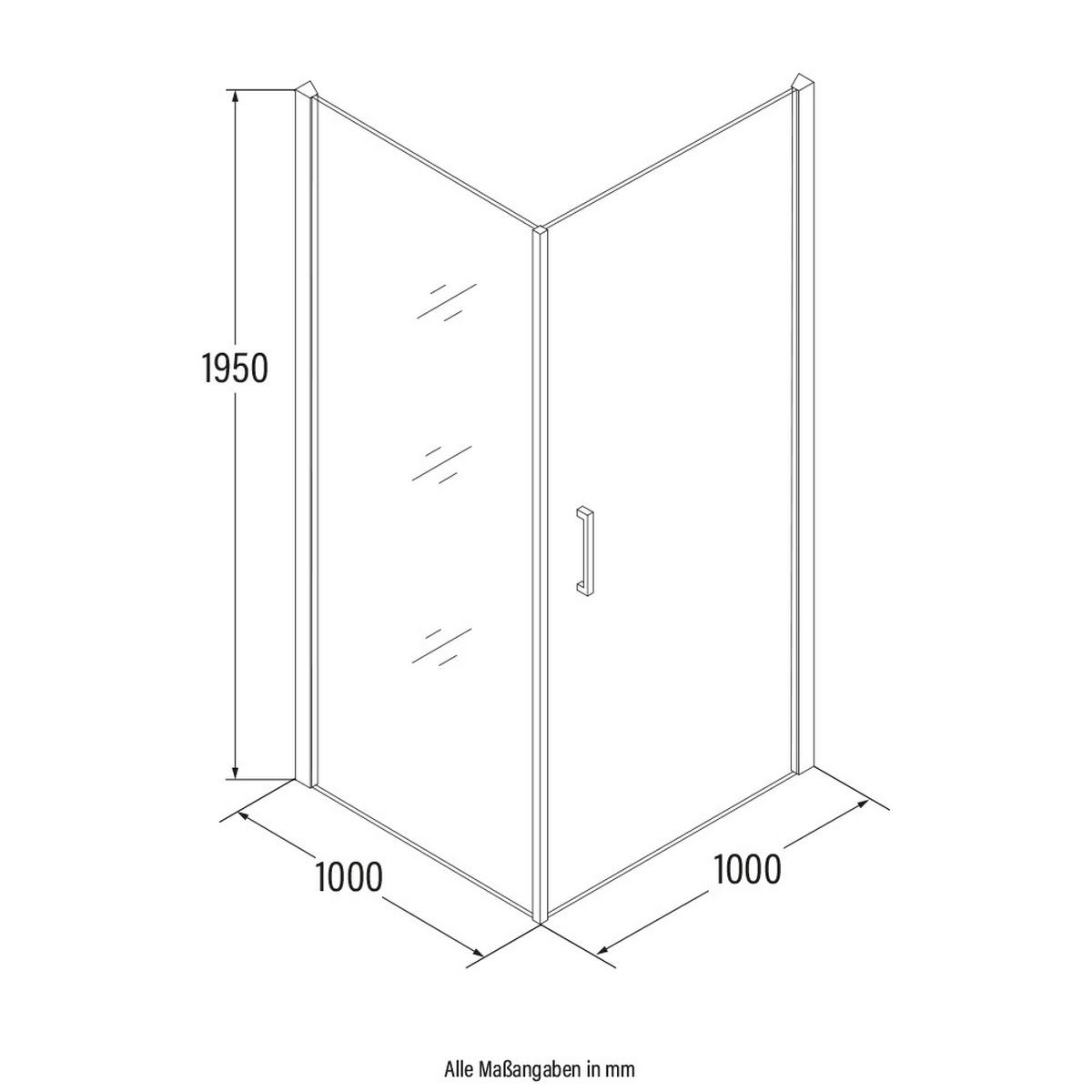 DUSCHKABINE LIVIA - Silber, 100 x 90 x 195 - Chromfarben, Metall (100cm) - Home Deluxe