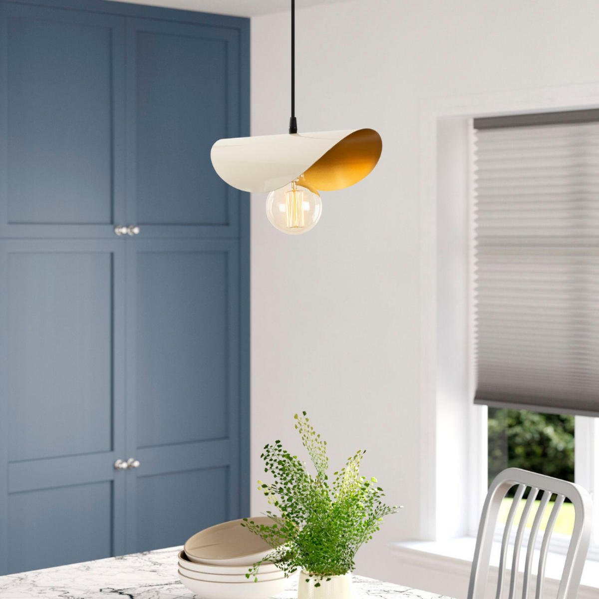 HÄNGELEUCHTE salome farbe weiß 40w - Weiß, Metall (30/17/106cm) - Concept Usine