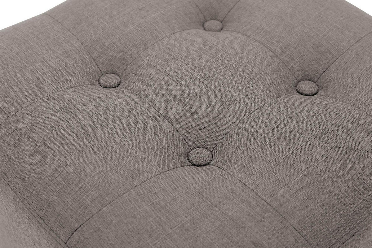 SITZWÜRFEL eckig 45/45/46 cm Stoff taupe - Taupe/Naturfarben, Holz/Textil (45/46/45cm) - CLP