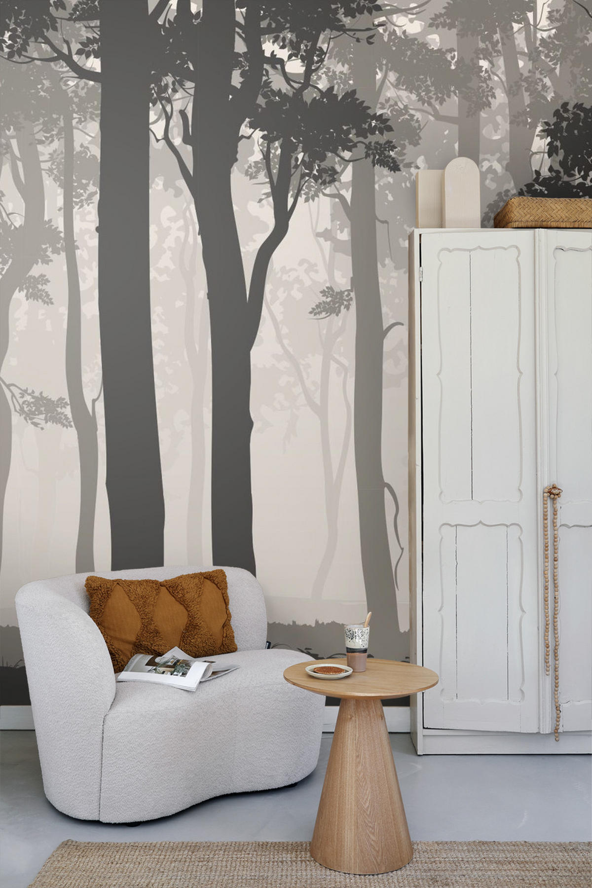 FOTOTAPETE bewaldete Landschaft 375 x 270 cm - Schwarz, Papier (375/270cm) - Sanders & Sanders