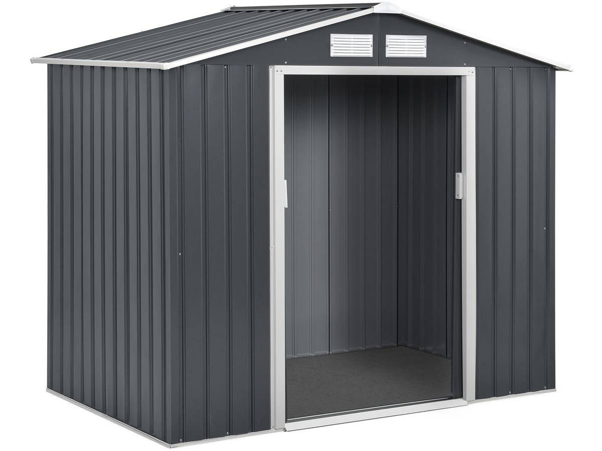 Habitat Garten Metall-Gartenhaus Grau 81x267x181 cm
