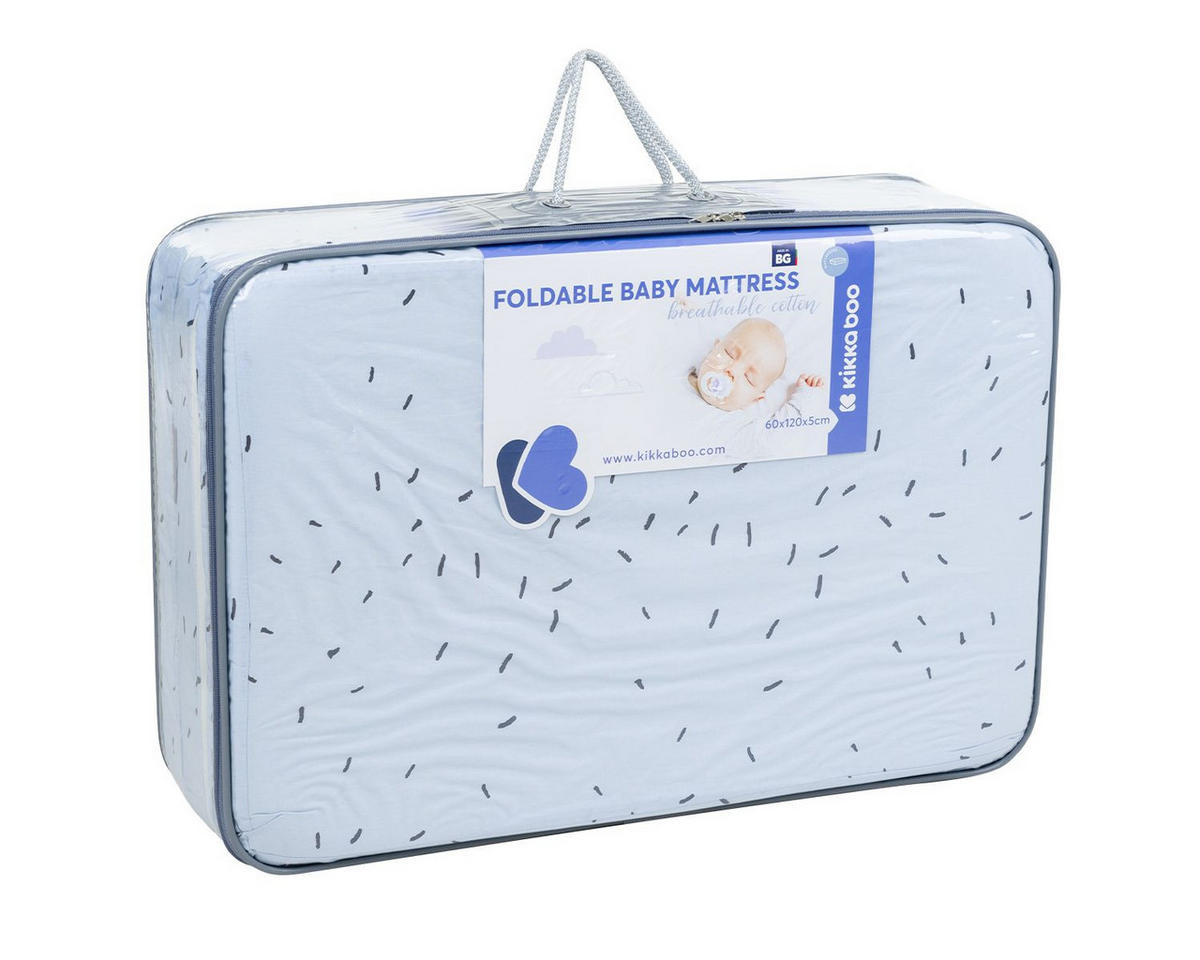 KLAPPMATRATZE Bear with me 120 x 60 x 5 cm blau with me 120 x 60 x 5 cm Bezug 100% Baumwolle - Blau, Textil (60/120cm) - Kikka boo