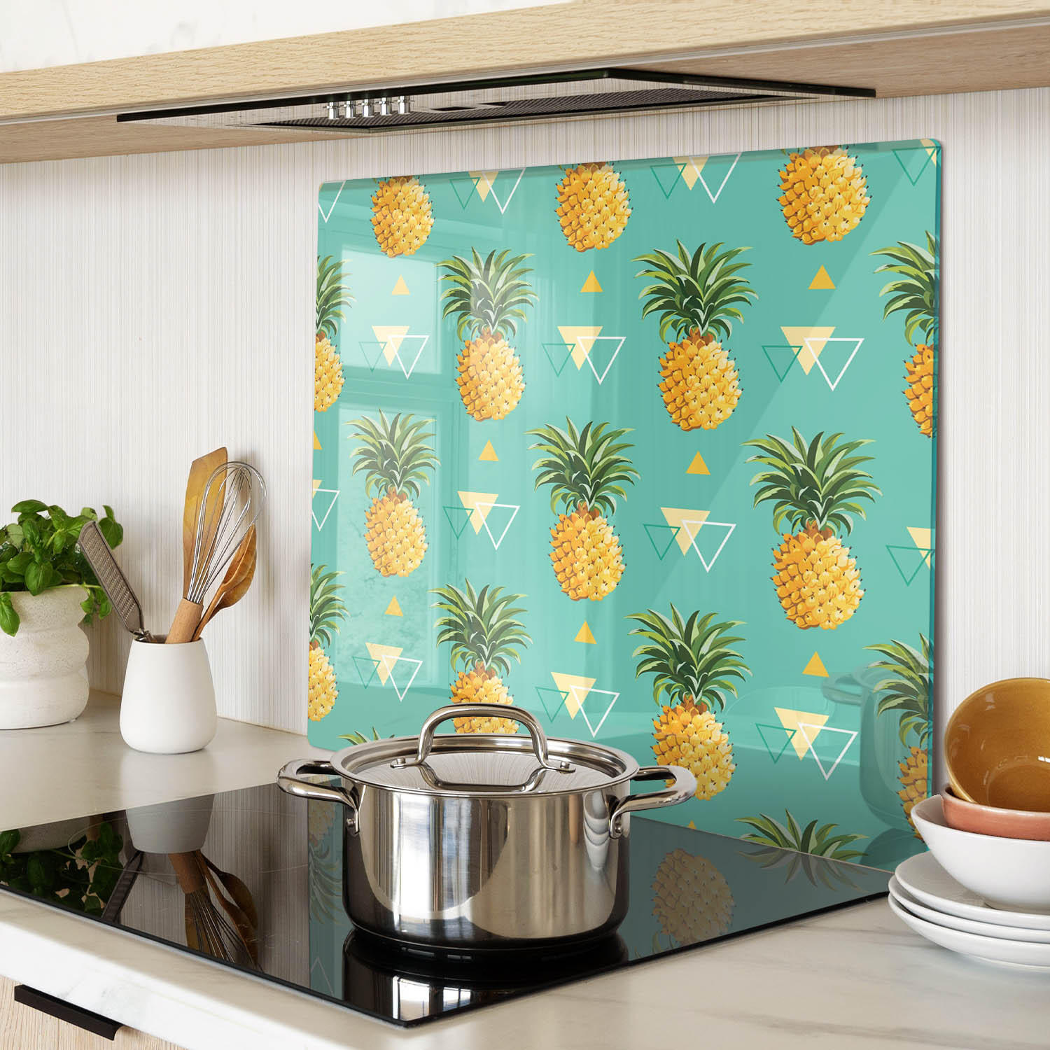 GLASPLATTE 60x52 cm Ananas - Gelb, Glas (60/0.4/52cm) - TULUP