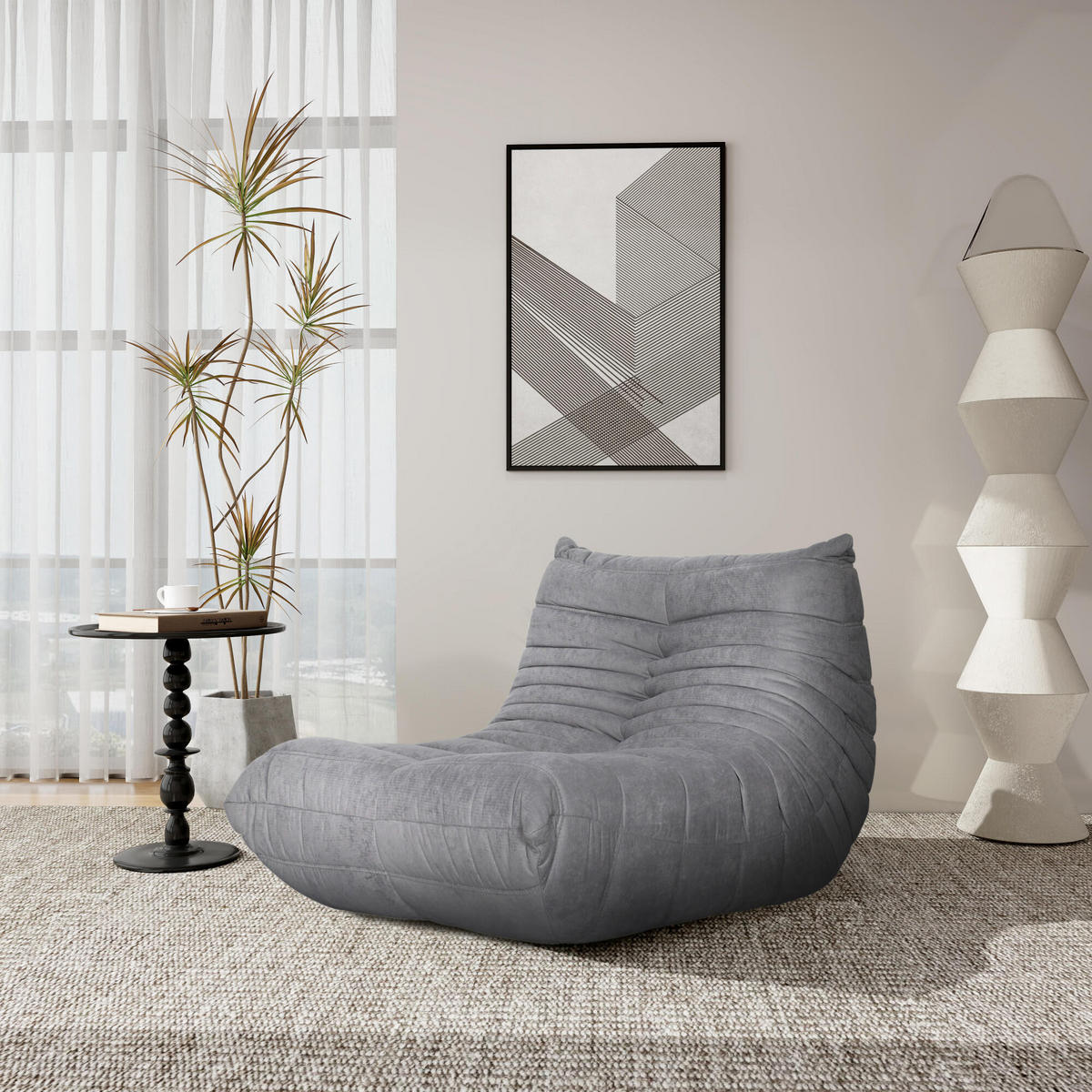 SESSEL NUA Grau 87x102x70 cm - Grau, Textil (87/70/102cm) - FURNLUX