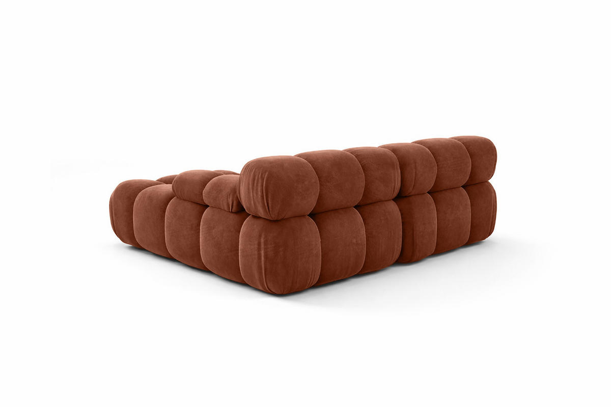 ECKSOFA L-form Mini Modular, Veloursstoff Salvador, Braun, Links, Selia - Braun, Holz (190/160cm) - Kaiser Möbel