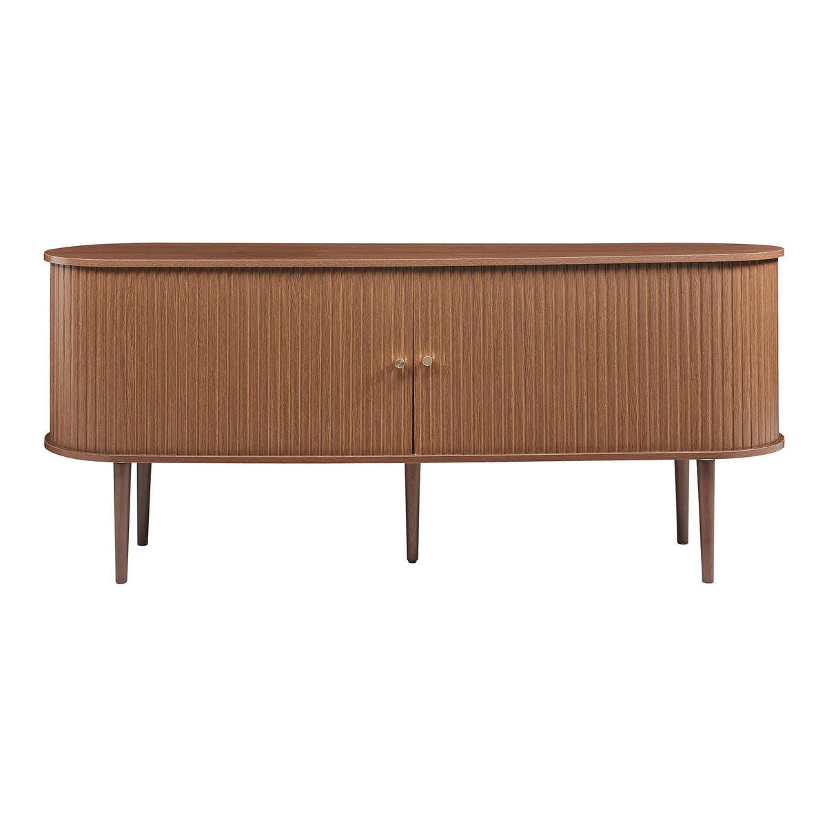 PŘÍLOHOVÝ STŮL Mapia - barva vlašského ořechu, kompozitní dřevo (166/70/40cm) - [en.casa]