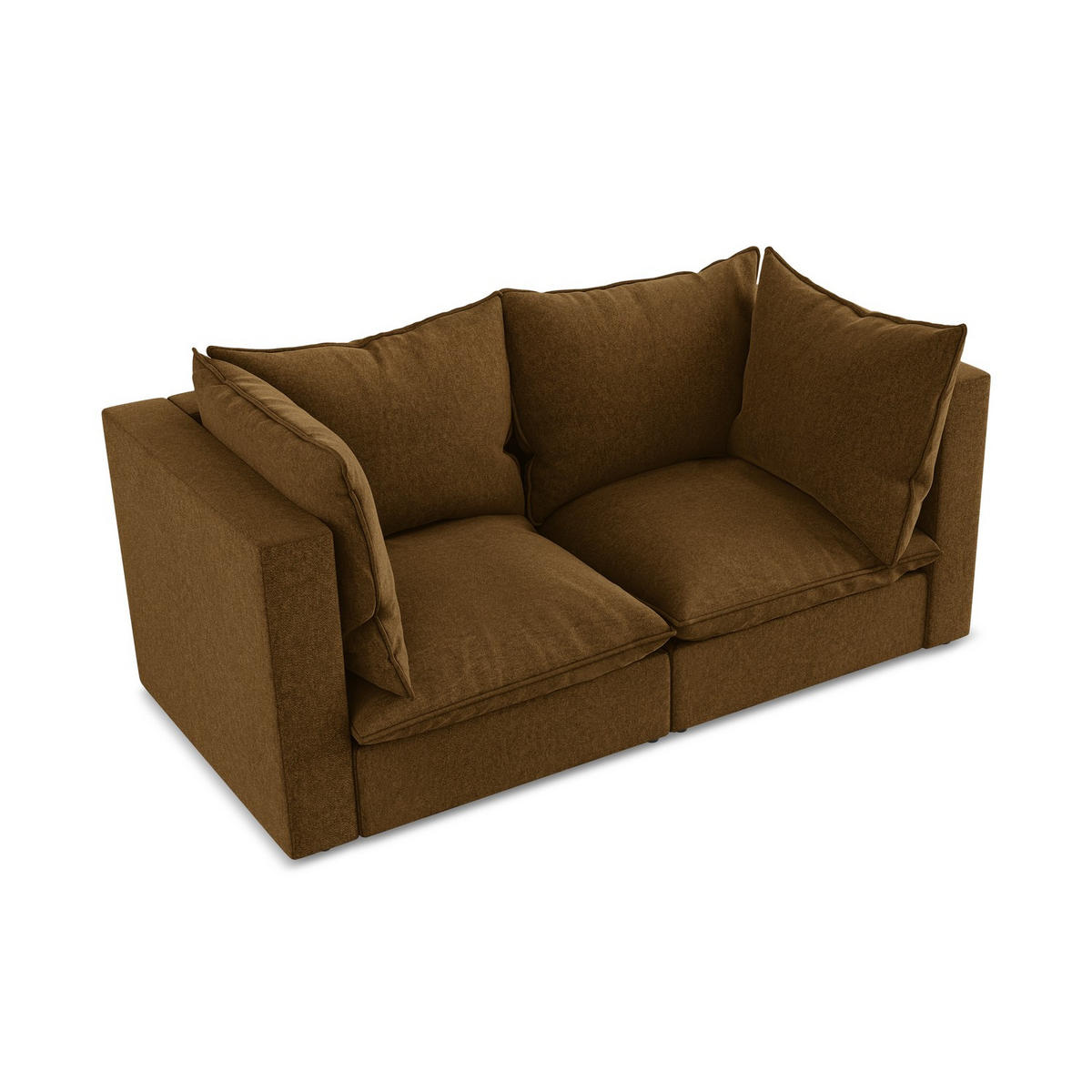 2-SITZER SOFA Samt Stoff Gelb - Currygelb/Schwarz, Holzwerkstoff/Kunststoff (180/77/90cm) - LaMiaSofa