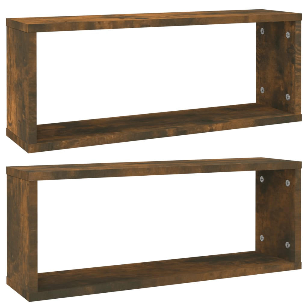 WÜRFELREGALE 2 Stk. Räuchereiche 60x15x23 cm Holzwerkstoff - Braun, Holzwerkstoff (60/23/15cm) - furnicato