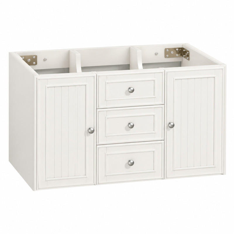 WASCHBECKENUNTERSCHRANK wandhängend 78,5 x 46 x 46,8 cm Weiß MDF - Weiß, Metall (46/46.8/78.5cm) - Beauniv