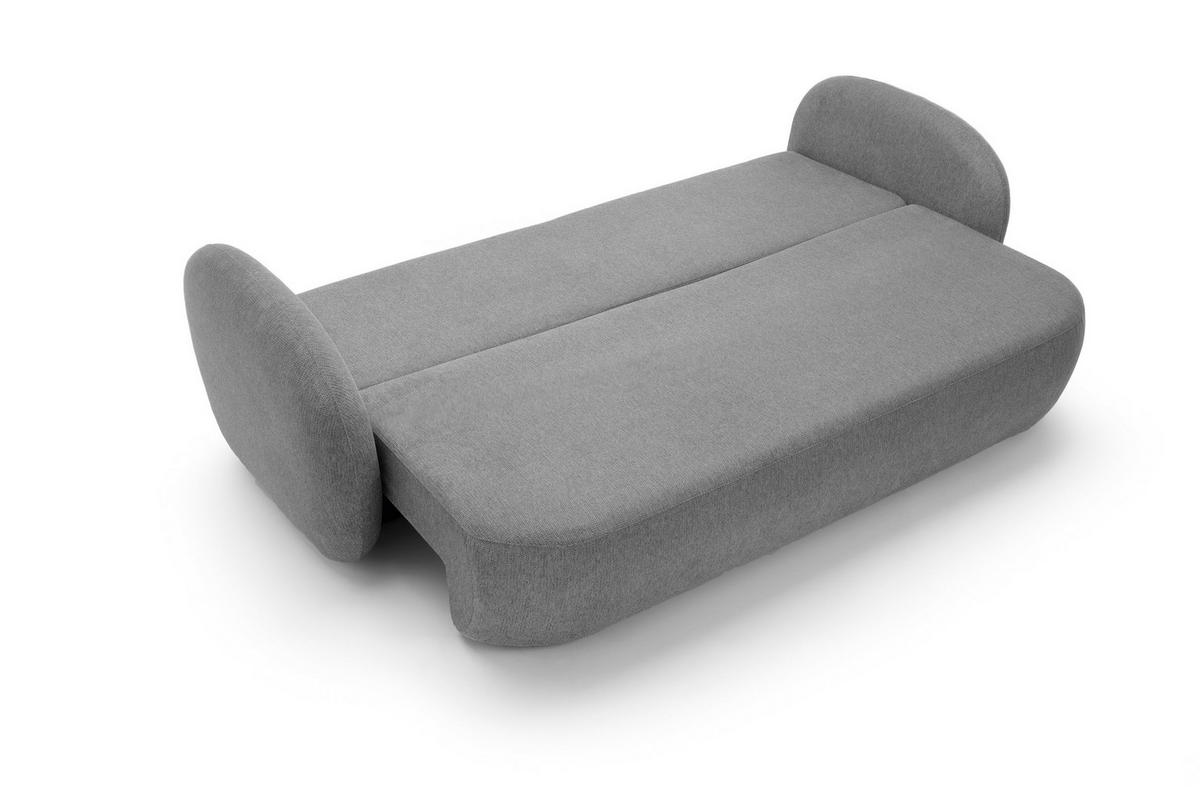 SOFA OLIO Mit Schlaffunktion Und Bettkasten, Bonell-Taschenfederung, Aragon-Stoff, lose Rückenkissen, freistehend, 238x101x86 cm Dark grey - Hellgrau, Holz/Textil (238/86/101cm) - DomoHome