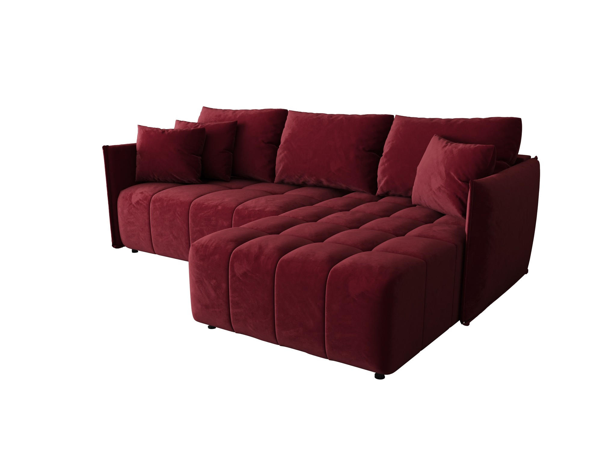 ECKSOFA Treviso - Bordeaux, Holzwerkstoff/Textil (245/185cm) - Fun Möbel