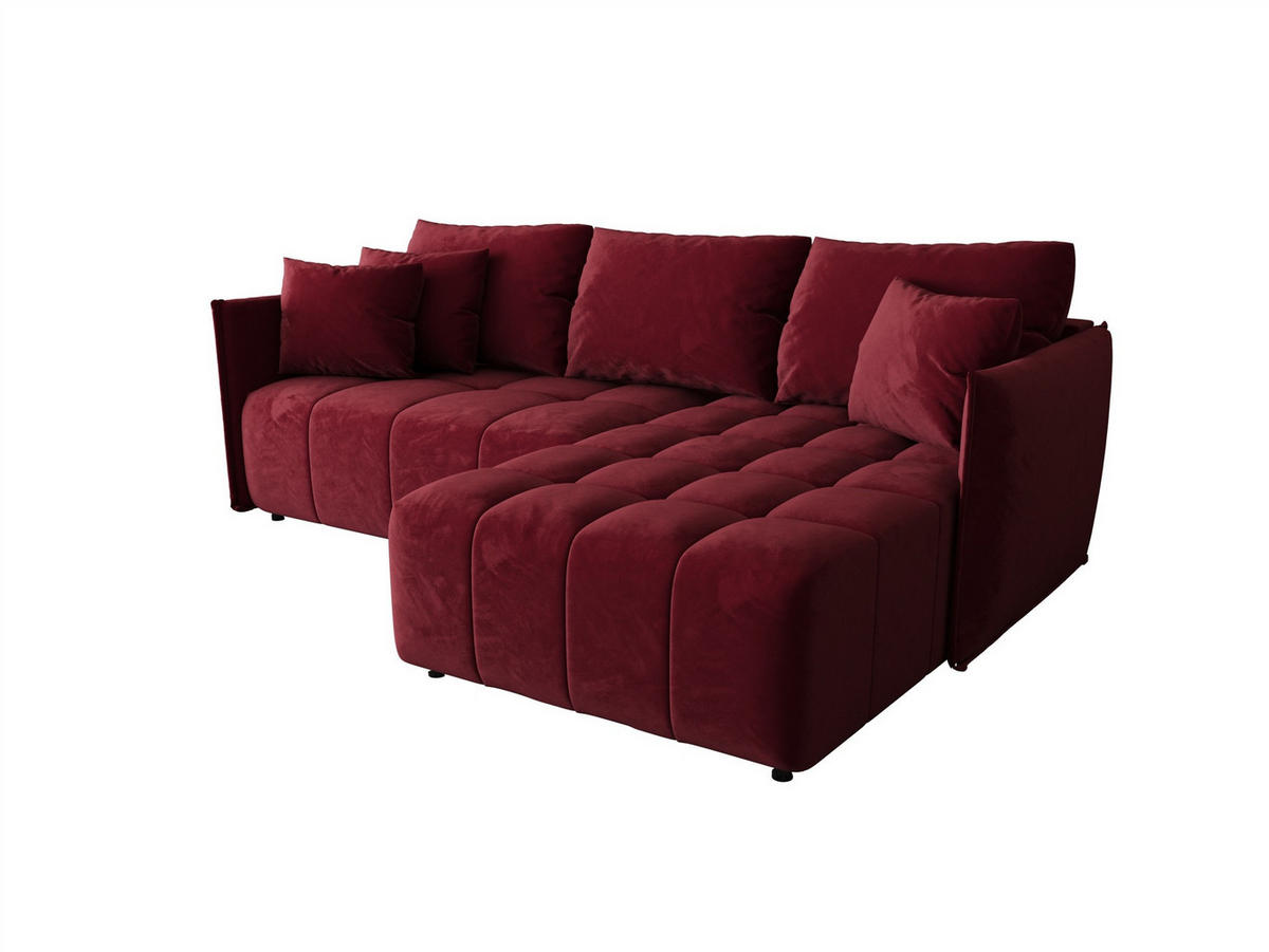 ECKSOFA Treviso - Bordeaux, Holzwerkstoff/Textil (245/185cm) - Fun Möbel