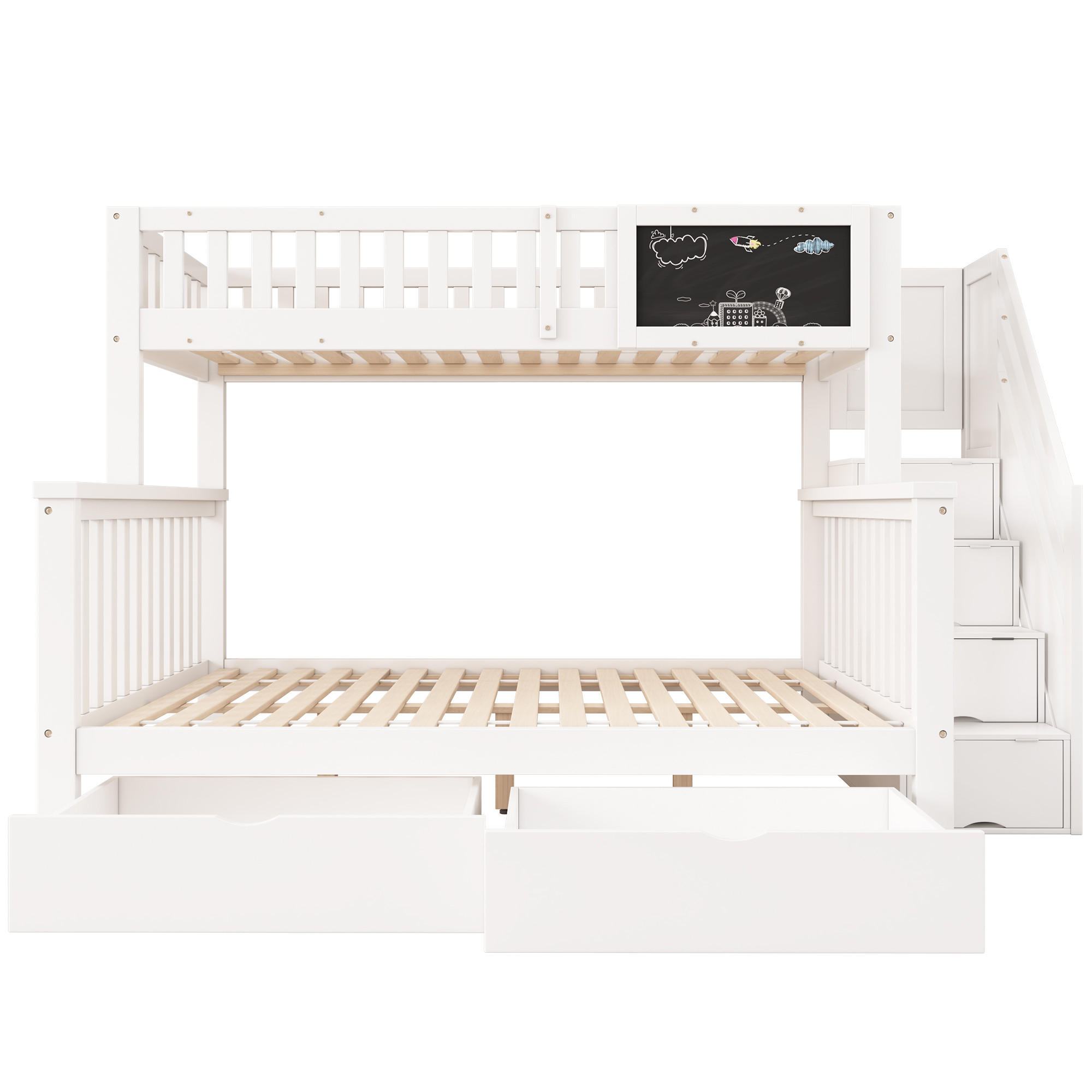 ETAGENBETT Weiß - Weiß, Holz - Raumix