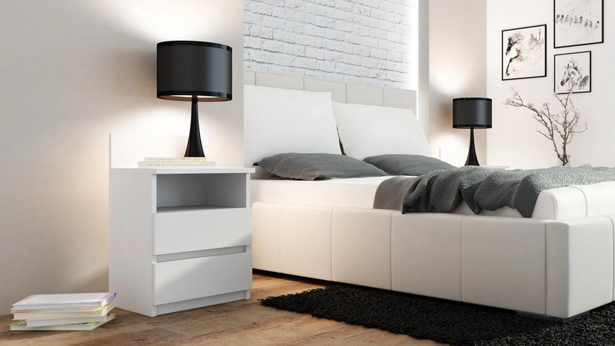 NOČNÍ STOLEK Bílý 40/59/32 - bílá, kompozitní dřevo (40/59/32cm) - RAUMHIRSCH FURNITURE