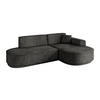 ECKSOFA Ottomane Rechts MARI-L1-v3 - 232x163x81 cm Dunkelgrau Velours - Dunkelgrau/Schwarz, Holzwerkstoff/Kunststoff (232/163cm) - ALTDECOR